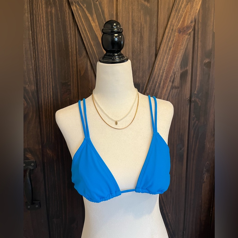 Vibrant Blue Triangle Bikini Top